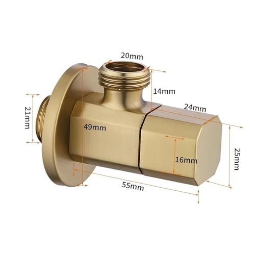 yaoqijie Eckventil aus gebürstetem Gold, Eckventil aus Messing zur Wandmontage for die Toilette, universelles Wasserstopp-Dreieckventil for Wasserhahn und Toilette lasting(Burgundy) von HUKILU