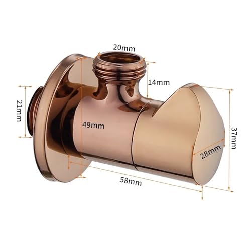 yaoqijie Eckventil aus gebürstetem Gold, Eckventil aus Messing zur Wandmontage for die Toilette, universelles Wasserstopp-Dreieckventil for Wasserhahn und Toilette lasting(Plum) von HUKILU
