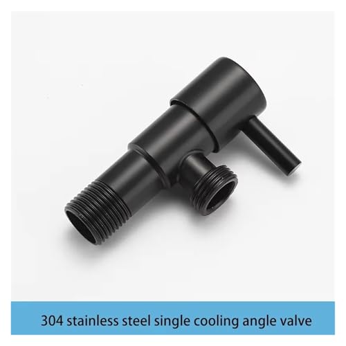 yaoqijie Einzigen Kalten Wasser Ventil for Bidet Wasserhahn Langlebig Ersatz Anti Korrosion Edelstahl Winkel Ventil Wasser Einfach Fluss lasting(Black) von HUKILU