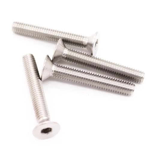 yaoqijie M1.6 M2 M2.5 M3 M4 M5 M6 M8 304 A2 Edelstahl DIN7991 Sechskantschraube mit Innensechskant und flachem Senkkopf lasting(90mm,M6 (5pcs)) von HUKILU