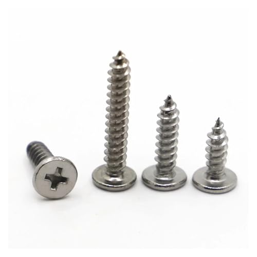 yaoqijie M2 .3 .6 M3 .5 M4 M5 M6 A2 304 Edelstahl Kreuzschlitz Super Ultradünne Flache Waferkopf Holzschraube lasting(30mm,M3 20pcs) von HUKILU