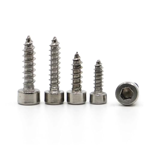 yaoqijie M2 M2.6 M3 M3.5 M4 M5 M6 Schwarz 8.8 Stahl / 304 Edelstahl Inbusschrauben Innensechskantkopf Selbstschneidende Schraube Lautsprecher lasting(304 Stainless Steel,5MM_M2 50PCS) von HUKILU