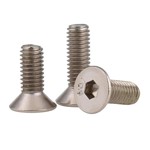 yaoqijie M3 M4 M5 M6 M8 10.9 Vernickelte Senkkopf-Sechskantschrauben Flachkopf-Innensechskantschraube Bolzenkopfschraube Bolzen lasting(M8x35-2pcs) von HUKILU