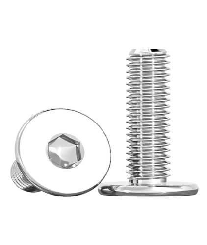 yaoqijie M5 M6 M8 M10 M12 304 Edelstahl CM Sechskant-Innensechskantschraube Ultradünne, superflache Inbusschraube lasting(35mm,5Pcs-M10x19.5) von HUKILU