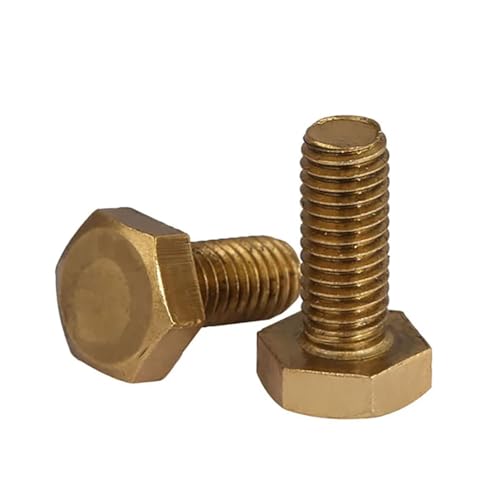 yaoqijie M8 M10 M12 Messing Sechskantschraube Sechskantschrauben Messingschrauben Kopfschraube lasting(M10x40mm-1pcs) von HUKILU