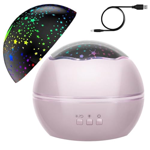HUKITECH Drehbare Nachtlampe, Himmelsprojektor - Unterwasserwelt - Sterne - 2in1 - USB - 360° drehbar - CE-zertifiziert - Farbe: Rosa von HUKITECH