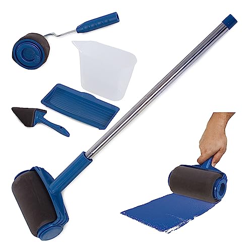HUKITECH E-Z Farbroller - Streichroller - Set - Kantenroller - Farbtank - 700 ml - Streichsystem - Malerset - Messbecher - Verlängerungsstab von HUKITECH