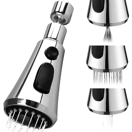 HUKITECH - Wasserhahn Luftsprudler, 3 Modi Küche Bad Wasserhahn Bubbler Filter mit 2 (M22 und F24) Adaptern, 360 Grad Schwenkbarer Multifunktionaler Wassersparender für Küche/Bad Hahn von HUKITECH