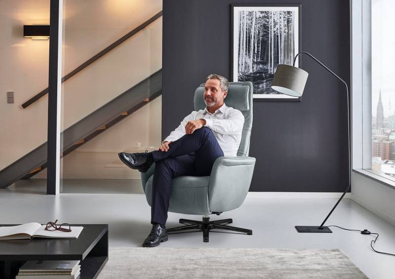 HUKLA Sessel HU-LC17037, Verstellbare Beinauflage und Rückenlehne, hochklappbare Rückenpolster von HUKLA