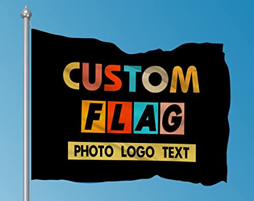 HUKQWX Dekoratives personalisiertes Flaggen-Banner, Farbe/Logo/Foto/Textdruck, individuelle Gartenflaggen, Rasen-Hängedekoration - doppelseitig - 2X3 FT von HUKQWX