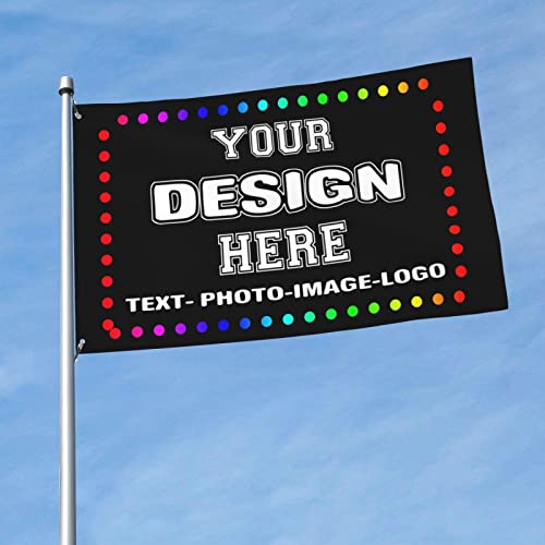 HUKQWX Dekoratives personalisiertes Flaggen-Banner, Farbe/Logo/Foto/Textdruck, individuelle Gartenflaggen, Rasen-Hängedekoration - doppelseitig - 5X8 FT von HUKQWX