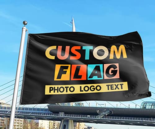 HUKQWX Fahne Selbst Gestalten,Personalisierte Flaggen Home Wanddekoration individuelles Garten Yard Schild fügen Sie Ihr eigenes Bild hinzu,Text,benutzerdefinierte Flaggenbanner Einseitig - 5X8 FT von HUKQWX