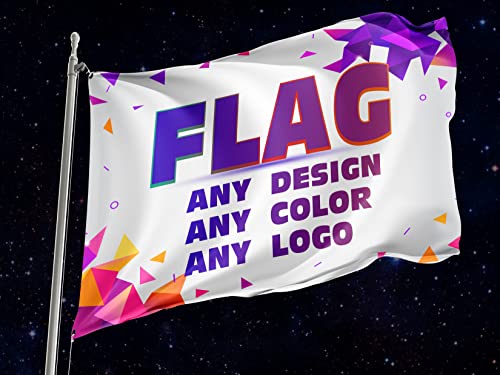 HUKQWX Fahne Selbst Gestalten-Personalisiert Druck Druck Eigenes Logo/Bild/Wörter- verfügbar-Individuelle Dekorations fahnen Für Den Innen-Und Außenbereich - doppelseitig - 5X8 FT von HUKQWX