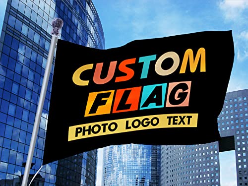 HUKQWX Individuelle Flaggen, gestalten Sie Ihr eigenes Foto/Logo/Text - Personalisierte Flagge für den Außenbereich, Dekobanner für Geburtstag und Geschäftsgeschenke - Einseitig - 5X8 FT von HUKQWX