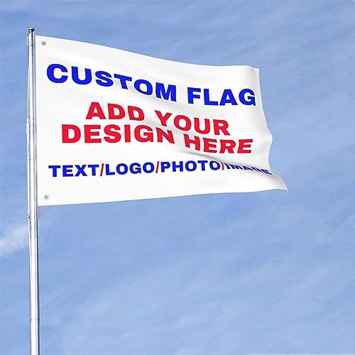 HUKQWX Individuelle Flaggen, gestalten Sie Ihr eigenes Foto/Logo/Text - Personalisierte Flagge für den Außenbereich, Dekobanner für Geburtstag und Geschäftsgeschenke - doppelseitig - 3X5 FT von HUKQWX