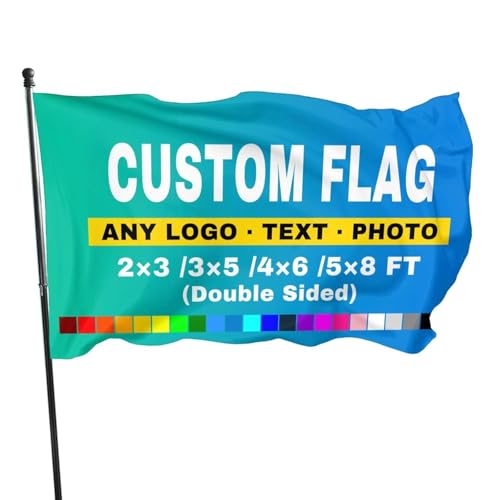 HUKQWX Personalisierte Flagge, Drucken Sie Ihr eigenes Logo Image Design Text Customized Outdoor Personalisierte Gartenflagge Personalisierte Flaggen Home Wanddekoration - doppelseitig - 3X5 FT HUKQWX Personalisierte Flagge, Drucken Sie Ihr eigenes Logo Image Design Text Customized Outdoor Personalisierte Gartenflagge Personalisierte Flaggen Home Wanddekoration - doppelseitig - 3X5 FT von HUKQWX