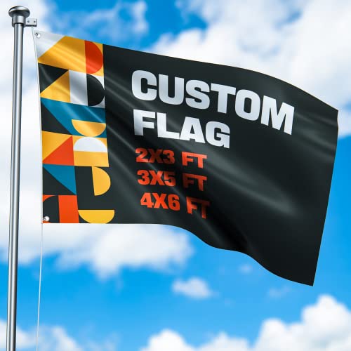 HUKQWX Personalisierte Flagge - personalisiert mit Deinen Texten & Fotos Personalisierte Werbeflagge Benutzerdefinierte Flagge Wetterfeste Fahnen und Flaggen mit Messing - Einseitig - 2.5X4 FT von HUKQWX