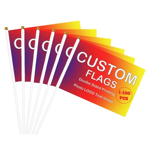 HUKQWX Personalisierte Flagge - personalisiert mit Deinen Texten & Fotos Personalisierte Werbeflagge Benutzerdefinierte Flagge Wetterfeste Fahnen und Flaggen mit Messing - Einseitig - 2X3 FT von HUKQWX