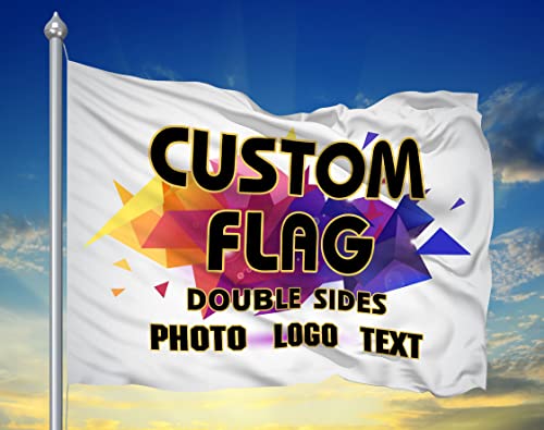 HUKQWX Personalisierte Flaggen – Benutzerdefinierte Flaggen, Bildtext, Logo – erstellen Sie Ihre eigene personalisierte Outdoor-Banner-Campingflagge für Geburtstag/Urlaub - doppelseitig - 2.5X4 FT von HUKQWX