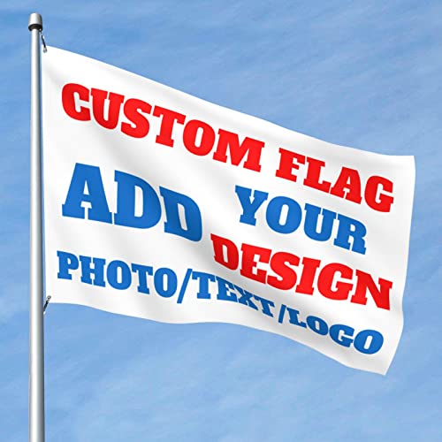 HUKQWX benutzerdefinierte Flagge Design Drucken Sie Ihr eigenes Logo/Foto/Bild/Text personalisierte Outdoor Flaggen Banner - Einseitig - 3X5 FT von HUKQWX