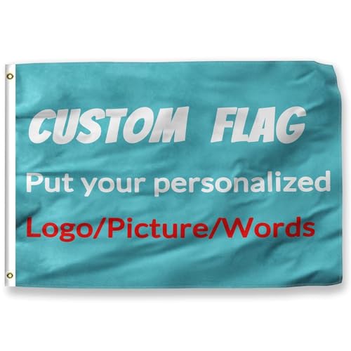 HUKQWX benutzerdefinierte Flagge Design Drucken Sie Ihr eigenes Logo/Foto/Bild/Text personalisierte Outdoor Flaggen Banner - doppelseitig - 4X6 FT von HUKQWX