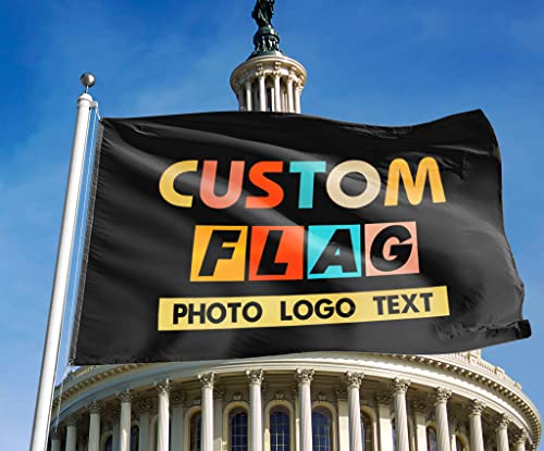 HUKQWX ersonalisierte Flagge, Fahne Selbst Gestalten, Fügen Sie Ihr eigenes Bild hinzu, Text, Personalisierte Wanddekoration Garten-Yard-Schild Camping Flagge - doppelseitig - 2.5X4 FT von HUKQWX