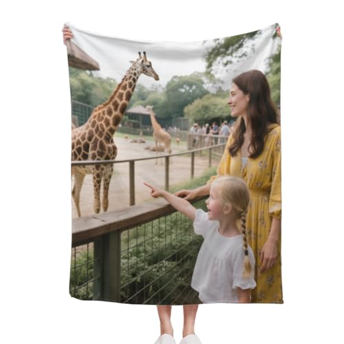 HUKQWXFotodecke Personalisierte Decke mit Foto 200x150cm – Gestalten Sie mit Ihrem eigenen Bild & Text – Kuscheldecke Personalisiert – Premiumqualität Flanell – Geschenke für Mama,150x200 cm von HUKQWX