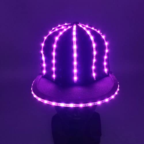 HULA Leuchtender Snapback-Hut, LED-Hysteresenhut LED-Baseballmütze LED-Partyhut für Jungen und Mädchen (Rosa) von HULA