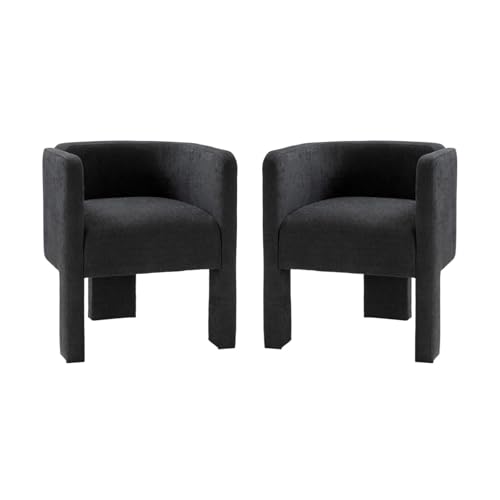 HULALA HOME 2er Set Sessel, Loungesessel, Polstersessel mit Fassrückenlehne für Wohnzimmer und Schlafzimmer, Schwarz HULALA HOME 2er Set Sessel, Loungesessel, Polstersessel mit Fassrückenlehne für Wohnzimmer und Schlafzimmer, Schwarz von HULALA HOME