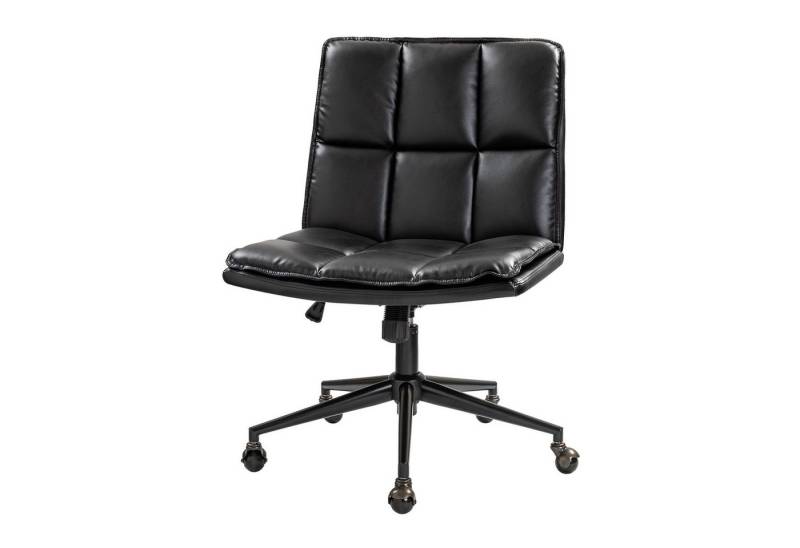 HULALA HOME Bürostuhl Schneidersitz Stuhl mit veganem Leder und verstellbarer Höhe, ohne Armlehnen, mit 360-Grad Drehfunktion & zeitgemäßen Design von HULALA HOME