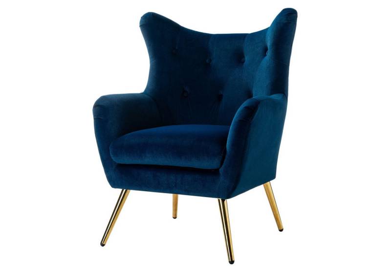 HULALA HOME Ohrensessel gepolsterter Samt Armsessel mit goldfarbenen Metallbeinen (1-St), 70 ×74 × 93cm von HULALA HOME