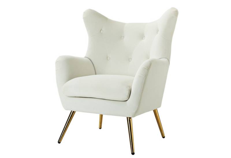 HULALA HOME Ohrensessel gepolsterter Samt Armsessel mit goldfarbenen Metallbeinen (1-St), 70 ×74 × 93cm von HULALA HOME