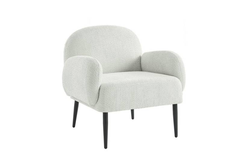 HULALA HOME Sessel Gemütlicher Loungesessel mit Metallfüßen und ergonomischen Armlehnen (76T x 79B x 80H cm), mit weichem Boucle-Garn Bezug von HULALA HOME