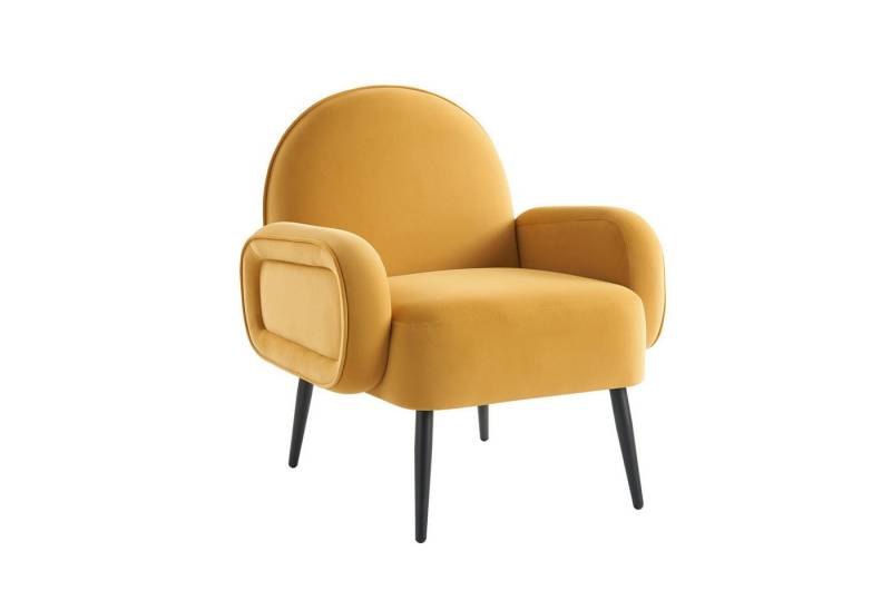 HULALA HOME Polsterstuhl Moderner Samt Sessel, Bequemer Loungesessel mit Metallfüßen (für Wohnzimmer, Schlafzimmer und Balkon), 20D superweiche Schaumstoffpolsterung von HULALA HOME