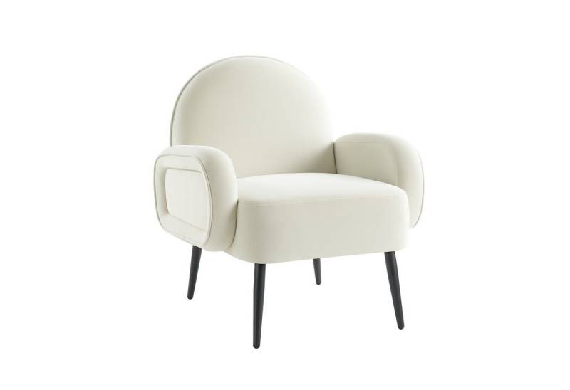 HULALA HOME Polsterstuhl Moderner Samt Sessel, Bequemer Loungesessel mit Metallfüßen (für Wohnzimmer, Schlafzimmer und Balkon), 20D superweiche Schaumstoffpolsterung von HULALA HOME