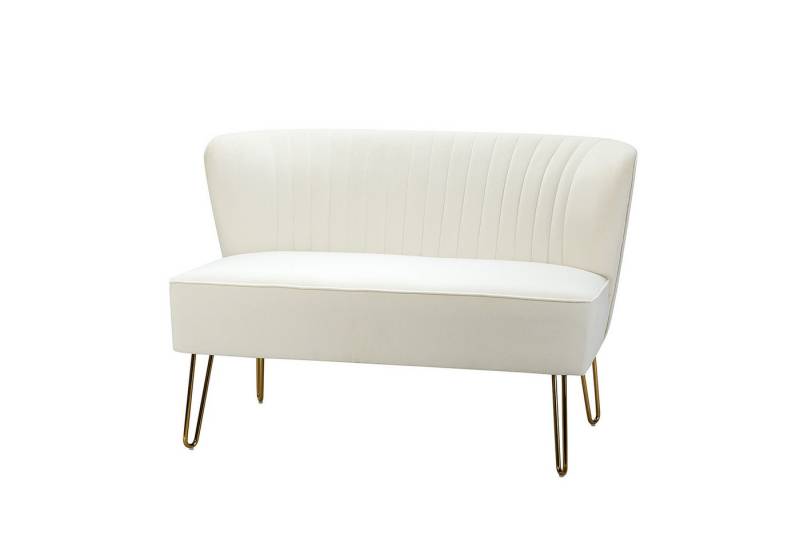 HULALA HOME 2-Sitzer kleines Couch, Doppelsofa Polstersofa mit goldenen Metallbeinen, für Wohnzimmer, Schlafzimmer, 114,3 x 74,7 x 80 cm von HULALA HOME