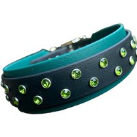 Biothane® Halsband Glitzerhalsband Mit Straßsteinen Doppellagig 2Farbig Biothanehalsband von HULAMKA
