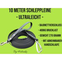 Schleppleine 10M Ultra Leicht Mit Abnehmbarer Handschlaufe Und Sicherheitskarabiner Gummiertes Gurtband von HULAMKA