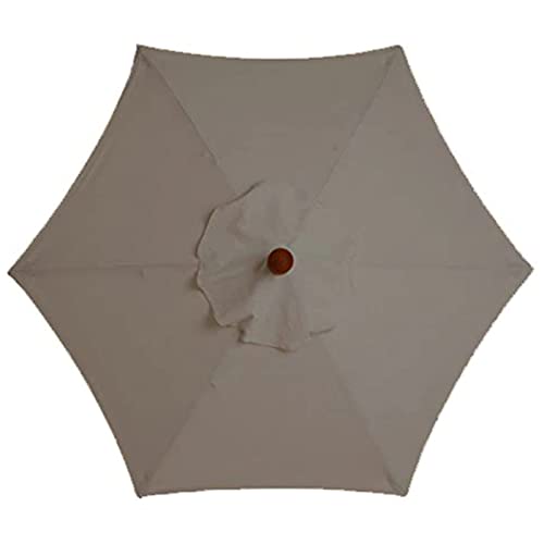 HULG Sonnenschirm Ersatzbezug 2m/2.7m/3m,Ersatz-Sonnenschirm-Überdachung Mit 6 Rippen, 2m/2.7m/3mMarkttisch-Regenschirm,UV-Schutz, Ersatzstoff (2M/6.56FT,Khaki) von HULG