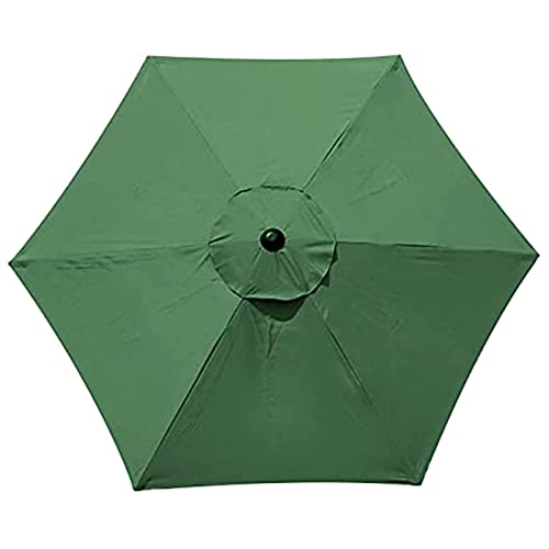 HULG Sonnenschirm Ersatzbezug 2m/2.7m/3m,Ersatz-Sonnenschirm-Überdachung Mit 6 Rippen, 2m/2.7m/3mMarkttisch-Regenschirm,UV-Schutz, Ersatzstoff (2M/6.56FT,Green) von HULG