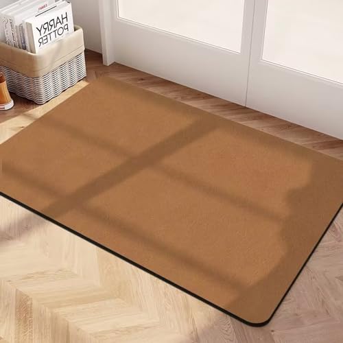 Kieselgur-Badematte, Super Saugfähig, Schnell Trocknend, Rutschfeste Matten For Badezimmer, Dünne Bodenmatte, Duschraum-Teppich, Passt Unter Die Tür, Vor Der Badewanne ( Color : Light Brown , Size : 3 von HULKI