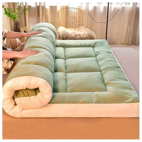 Bodenmatratze Japanische Extra Dicke Futon-Bodenmatratze Futonmatratze Faltbares Bodenbett Campingmatratze Futonmatte Traditionelle Schlafmatte Extra Dicke, Gemütliche und Warme Matratze(Green,120x200 von HUMAJORY