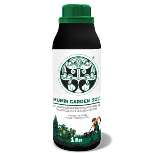 Humin Garden Sol Universaldünger für gesundes Wachstum & starke Pflanzen. Natürliches Flüssig-Huminsäure-Konzentrat & Bodenkonditionierer für alle Pflanzen, ideal für Rasen, Bäume & Blumen (SOL 1l) von HUMIN GARDEN PLUS - SOL