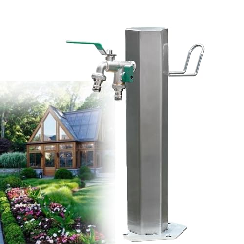 WassersäUle Mit Wasserhahn FüR Den AußEnbereich, Freistehender Wasserhahn Aus Messing Mit Gartenschlauchhalter, Vertikale WassersäUle FüR Den Garten Mit Frostrissen, Hydrantenbrunnen,4points(20mm) von HUMNZR