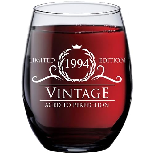 Weinglas zum 30. Geburtstag für Sie und Ihn, Vintage-Stil, 425 ml, Weinglas ohne Stiel, Dekoration zum 30. Geburtstag, schmutzige 30 lustige Geschenke für Weinliebhaber, 30 Jahre alte von HUMOR US HOME GOODS