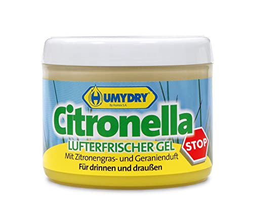 HUMYDRY Citronella Lufterfrischer Gel | Angenehmer Duft nach Citronella und Geranien | Ideal für Drinnen und Draußen von HUMYDRY