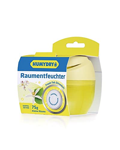 HUMYDRY Duplo 75g Luftentfeuchter mit Zitronenduft | funktioniert ohne Strom und ohne Batterien | für kleine Räume | sorgt für ein optimales Feuchtigkeitsgrad | absorbiert zu hohe Luftfeuchtigkeit von HUMYDRY