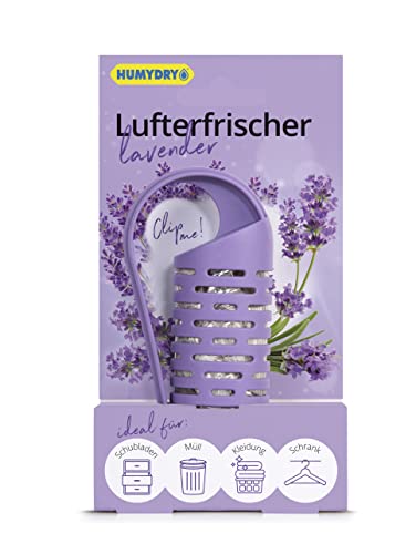 HUMYDRY Lufterfrischer Clip mit Lavendelduft - ideal für den Schrank - leicht aufhängbar - verleiht einen angenehmen Lavendelduft von HUMYDRY