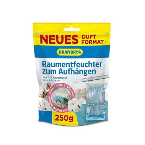 Humydry Anti-Feuchtigkeits-Kleiderbügel 250 g mit Duft saubere Kleidung von HUMYDRY