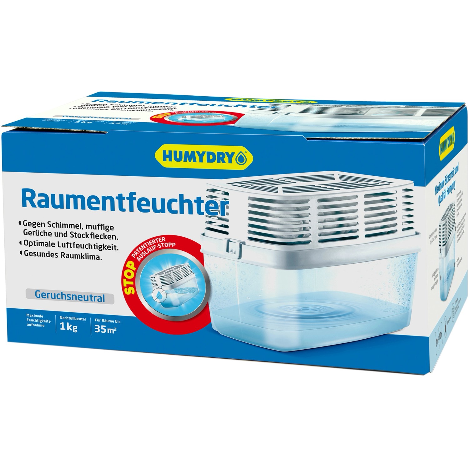 Humydry Premium 1000 Raumentfeuchter mit Nachfüllpack Neutral 1 x 1 kg von HUMYDRY